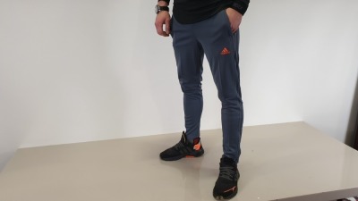 12 X BRAND NEW ADIDAS ONYX/ORANGE FOOTBALL PANTS AGED 11-12 YEARS RRP £29.95pp