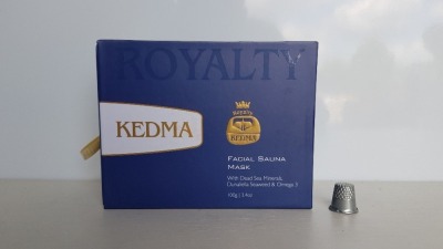 2 X BRAND NEW KEDMA ROYALTY FACIAL SAUNA MASK WITH DEAD SEA MINERALS, DUNALIELLA SEAWEED & OMEGA 3 (100G) TOTAL RRP $1,999.90