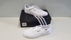 6 X BRAND NEW ADIDAS ORIGINALS TRIPLE WHITE 3MC TRAINERS UK SIZE 6 (PLEASE NOTE SOME SHOES ARE MARKED CAN BE REMOVED WITH BLEACH AND OR SOAPY WATER)