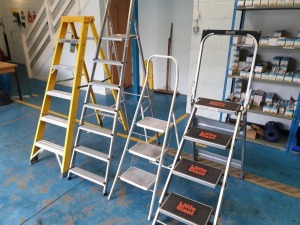 FOUR VARIOUS STEP LADDERS (LOTS 4001-4041 ARE LOCATED IN GATESHEAD - COLLECTION WILL BE THURSDAY 2ND SEPTEMBER ONLY BY APPOINTMENT - FULL DETAILS WILL BE PROVIDED TO WINNING BIDDERS)