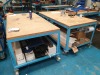 THREE MOBILE WORK BENCHES (STOCK NOT INCLUDED) APPROXIMATELY 6'7 X 3'3 (LOTS 4001-4041 ARE LOCATED IN GATESHEAD - COLLECTION WILL BE THURSDAY 2ND SEPTEMBER ONLY BY APPOINTMENT - FULL DETAILS WILL BE PROVIDED TO WINNING BIDDERS)