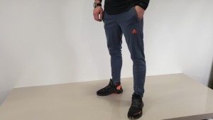 12 X BRAND NEW ADIDAS ONYX/ORANGE FOOTBALL PANTS AGED 11-12 YEARS RRP £29.95pp
