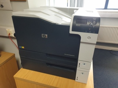 HP COLOR LASER JET ENTERPRISE M750 PRINTER (LOTS 4001-4041 ARE LOCATED IN GATESHEAD - COLLECTION WILL BE THURSDAY 2ND SEPTEMBER ONLY BY APPOINTMENT - FULL DETAILS WILL BE PROVIDED TO WINNING BIDDERS)