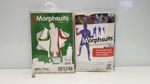 24 PIECE BRAND NEW ASSORTED MORPHSUIT LOT CONTAINING 17 X AUSTRALIA FLAG MORPHSUITS (SIZE M) AND 7 X ITALY FLAG MORPHSUITS (SIZE L). - IN 1 TRAY