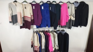 BRAND NEW MIXED GEORGE CLOTHING LOT CONTAINING KNITTED JUMPERS, FLUFFY JUMPERS, 2 IN 1 SHIRT AND