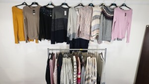BRAND NEW MIXED GEORGE CLOTHING LOT CONTAINING KNITTED JUMPERS, SEQUINED JUMPERS, FLUFFY JUMPERS,