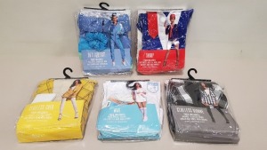 20 X BRAND NEW FANCY DRESS SHOP FANCY DRESS IN VARIOUS STYLES IE CLUELESS DIONNE, 90S JUMPSUIT, TRUMP, CLUELESS CHER AND WAG. - IN 2 TRAYS RRP £34.99 (TOTAL RRP £699.80)