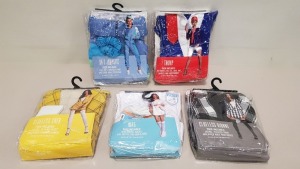 20 X BRAND NEW FANCY DRESS SHOP FANCY DRESS IN VARIOUS STYLES IE CLUELESS DIONNE, 90S JUMPSUIT, TRUMP, CLUELESS CHER AND WAG. - IN 2 TRAYS RRP £34.99 (TOTAL RRP £699.80)