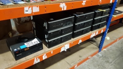 10 PIECE IT LOT CONTAINING 9 X HP COMPAQ ELITE 8300 SMALL FORM FACTOR BASE UNITS (NO HARD DRIVES) AND 1 X LENOVO THINKCENTRE BASE UNIT (NO OS)