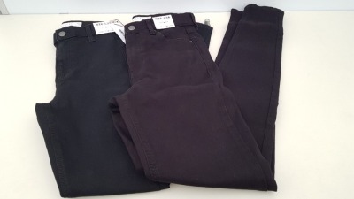 14 PIECE MIXED TOPSHOP JEAN LOT CONTAINING JONI BLACK DENIM JEANS AND JAMIE BLACK DENIM JEANS UK SIZE 8 AND 18