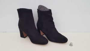 24 X BRAND NEW TOPSHOP BELIZE BLACK SUEDE EFFECT HEELED SHOES UK SIZE 5 RRP £39.00 (TOTAL RRP £936.00)