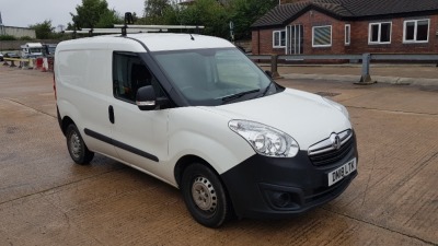 WHITE VAUXHALL COMBO 2000 CDTI. ( DIESEL ) Reg : DN18LTK Mileage : 50609 Details: WITH 1 KEY, WITH V5, MOT UNTIL 22/06/2022, VANGUARD ROOF RACK, VERY TIDY, CENTRAL LOCKING, VAN WITH RACKING, ENGINE SIZE: 1248CC