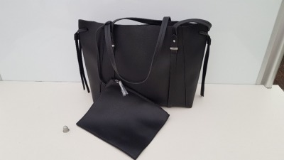 13 X BRAND NEW TOPSHOP BLACK FAUX LEATHER HAND BAGS RRP- £22.00 PPC