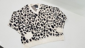 24 X BRAND NEW TOPSHOP LEOPARD PRINT V KNECK SWEATSHIRTS SIZE UK 8 AND 10 RRP-£30.00 PPC