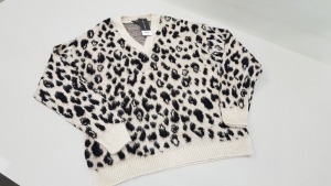 17 X BRAND NEW TOPSHOP LEOPARD PRINT V KNECK SWEATSHIRTS SIZE UK 12 RRP-£30.00 PPC