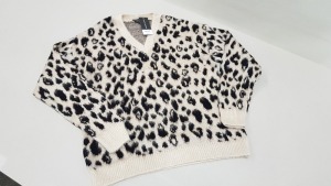 20 X BRAND NEW TOPSHOP LEOPARD PRINT V KNECK SWEATSHIRTS SIZE UK 12 RRP-£30.00 PPC