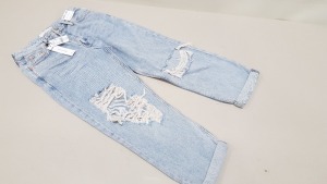 13 X BRAND NEW TOPSHOP HAYDEN WASHED RIPPED/CUFFED DENIM JEANS UK SIZE 6 RRP-£46.00