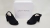 24 X BRAND NEW DOROTHY PERKINS BLACK SUEDE EFFECT HEELED OPEN TOE SHOES SIZE UK 4 RRP-£ 28.00 PPC