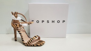 15 X BRAND NEW TOPSHOP RELISH ANIMAL PRINT HIGH HEELS UK SIZE 6 RRP £46.00 (TOTAL RRP £690.00)