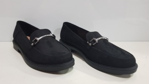 24 X BRAND NEW TOPSHOP BLACK LOGAN LOAFERS UK SIZE 6 RRP £29.00 (TOTAL RRP £696.00)