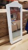 4 X BRAND NEW MIRRORED JEWELLERY CABINET IN WHITE (107 X 43.5 X 14.3.CM) - 4 BOXES