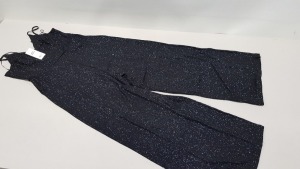 16 X BRAND NEW MISS SELFRIDGE BLACK GLITTERED SLEEVELESS JUMPSUITS UK SIZE 6 RRP £45.00 (TOTAL RRP £720.00)