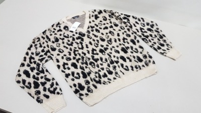 11 X BRAND NEW DOROTHY PERKINS LEOPARD PRINT V NECK JUMPERS UK SIZE 10 RRP £30.00 (TOTAL RRP £330.00)