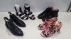 21 PIECE MIXED TOPSHOP SHOE LOT CONTAINING KILLER GREY HEELED ANKLE BOOTS, DYLAN BLACK HEELED SANDALS, MELINA PINK HEELED SHOES AND TWISTED BLACK TRAINERS ETC (TOTAL RRP £570.00)