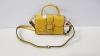 24 X BRAND NEW TOPSHOP YELLOW LEATHER SMALL HANDBAGS WITH HANDBAG STRAP RRP £22.00 (TOTAL RRP £528.00)