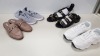 20 PIECE MIXED TOPSHOP SHOE LOT CONTAINING FRANK BLACK HEELED SANDALS, KYLIE NUDE SLIP ON LOAFERS AND LOTUS KHAKI SHOES ETC