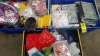 3 TRAYS CONTAINING LARGE QUANTITY OF ASSORTED ITEMS INCLUDING IPAD CASES, DISPOSABLE MIC COVERS, SELF ADHESIVE HOOKS, PARTY DÉCOR, ULTRA SONIC PEST REPELLER, INFLATABLE GAMES ETC