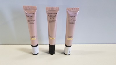 44 X BRAND NEW MAX FACTOR X RADIANT LIFT LONG LASTING & RADIANT CONCEALER ALL DAY WEAR VITAMINS C & E IN 04 DARK AND 02 LIGHT