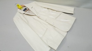 1 X BRAND NEW FABIO DERICCI CREAM 100% LEATHER JACKET SIZE MEDIUM RRP £429.00