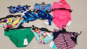 50 PIECE SEA FOLLY BIKINI LOT CONTAINING BIKINI BOTTOMS AND TOPS IN VARIOUS COLOURS, STYLES AND SIZES (PLEASE NOTE SOME LABELS ARE DELABELED)