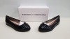 18 X BRAND NEW DOROTHY PERKINS BLACK PANTHA FLAT LEATHER STYLED SHOES UK SIZE 3 AND 5 RRP £25.00 (TOTAL RRP £450.00)
