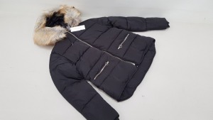 8 X BRAND NEW TOPSHOP NAVY FAUX FUR HOODED PUFFER JACKETS UK SIZE 12 RRP £65.00 (TOTAL RRP £520.00)