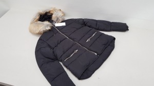 7 X BRAND NEW TOPSHOP NAVY FAUX FUR HOODED PUFFER JACKETS UK SIZE 8 AND 10 RRP £65.00 (TOTAL RRP £455.00) (PICK LOOSE)