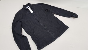 10 X BRAND NEW TOPSHOP CHARCOAL DENIM BUTTONED SHIRTS SIZE MEDIUM AND EXTRA SMALL RRP £35.00 (TOTAL RRP £350.00)