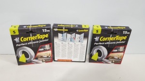 100 X BRAND NEW CORNER TAPE IN SIZES S & M (PERFECT SILICONE JOINTS) - IN 10 BOXES