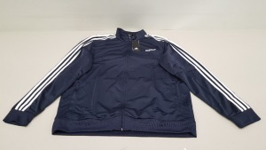 10 X BRAND NEW ADIDAS WHITE AND NAVY TRACKSUIT TOPS IN SIZE XL