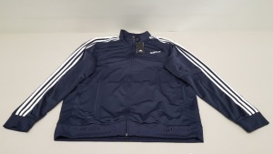 10 X BRAND NEW ADIDAS WHITE AND NAVY TRACKSUIT TOPS IN SIZE XL