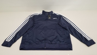 10 X BRAND NEW ADIDAS WHITE AND NAVY TRACKSUIT TOPS IN SIZE 2XL