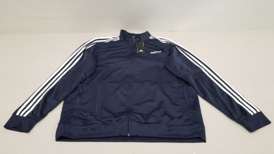 10 X BRAND NEW ADIDAS WHITE AND NAVY TRACKSUIT TOPS IN SIZE 2XL