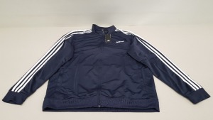 10 X BRAND NEW ADIDAS WHITE AND NAVY TRACKSUIT TOPS IN SIZE 3XL
