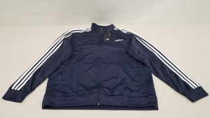 10 X BRAND NEW ADIDAS WHITE AND NAVY TRACKSUIT TOPS IN SIZE 3XL