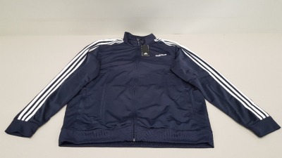 10 X BRAND NEW ADIDAS WHITE AND NAVY TRACKSUIT TOPS IN SIZE 3XL