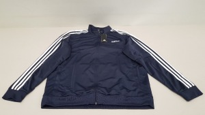 10 X BRAND NEW ADIDAS WHITE AND NAVY TRACKSUIT TOPS IN SIZE 3XL