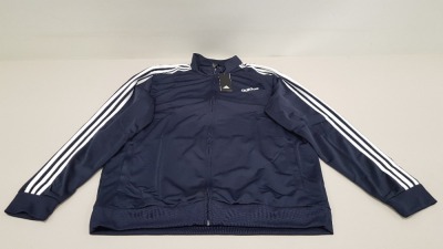 10 X BRAND NEW ADIDAS WHITE AND NAVY TRACKSUIT TOPS IN SIZE 3XL