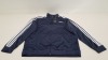 10 X BRAND NEW ADIDAS WHITE AND NAVY TRACKSUIT TOPS IN SIZE 4 XL