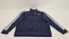 10 X BRAND NEW ADIDAS WHITE AND NAVY TRACKSUIT TOPS IN SIZE 4 XL